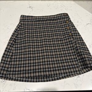 Hollister Plaid Button-Detail Skirt